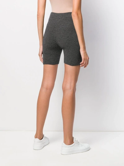 Shop Cashmere In Love Mira Knitted Biker Shorts In Grey