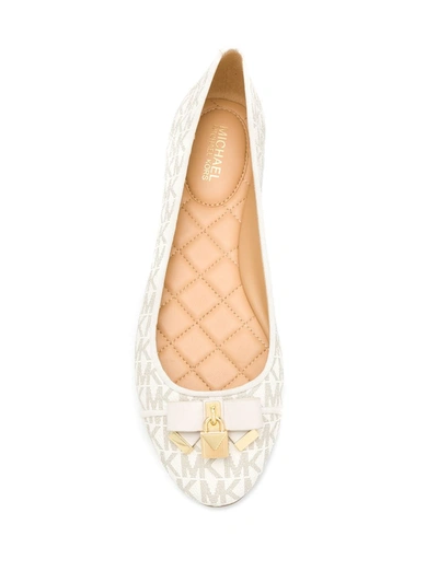 Shop Michael Michael Kors Monogram Ballerina Shoes In Neutrals