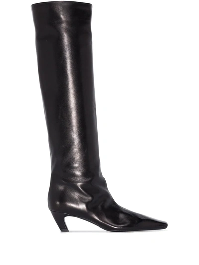 Shop Khaite Davis Knee-high Boots In Black