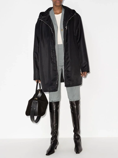 Khaite Davis Slouchy Leather Knee Boots In Black