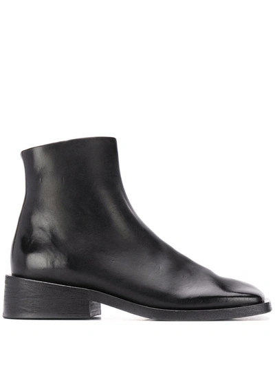 Shop Marsèll Square Toe Ankle Boots In Black