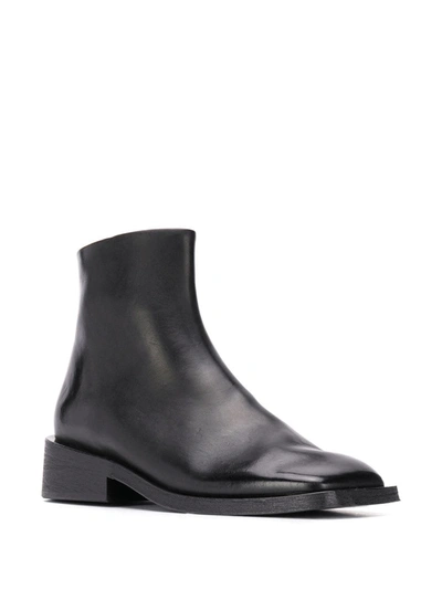 Marsèll Square Toe Ankle Boots In Black