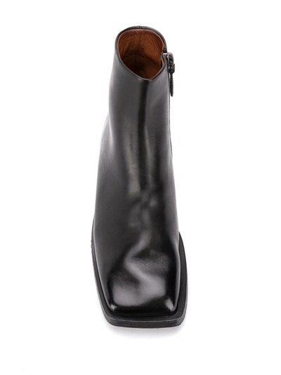 Marsèll Square Toe Ankle Boots In Black