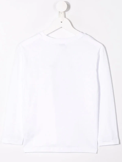 Shop Dolce & Gabbana Logo Print Long-sleeve Top In White