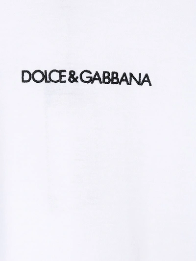 Shop Dolce & Gabbana Logo Print Long-sleeve Top In White