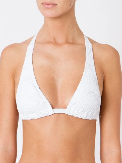Shop Amir Slama Triangle Bikini Top In White