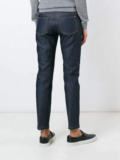 Shop Apc Tapered Jeans In Blue