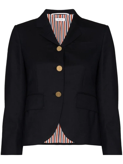 Shop Thom Browne Single Breasted Jacket In Blue