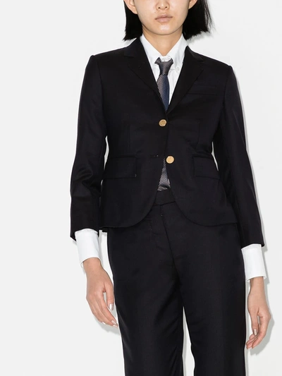 Shop Thom Browne Single Breasted Jacket In Blue