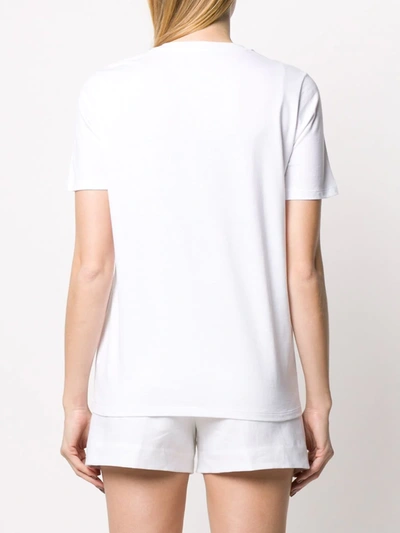 Shop Michael Michael Kors Crystal Embellished Logo T-shirt In White