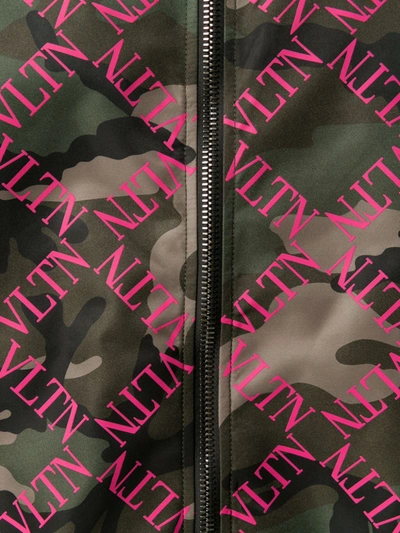 Shop Valentino Vltn Camouflage Bomber In Green