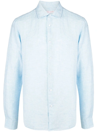 Shop Orlebar Brown Giles Long-sleeved Shirt In Blue