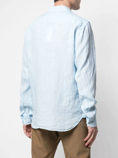 Shop Orlebar Brown Giles Long-sleeved Shirt In Blue