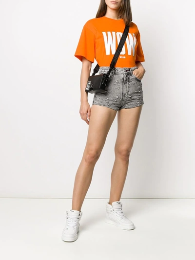 Philipp Plein Studded Denim Shorts In Black