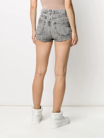 Philipp Plein Studded Denim Shorts In Black