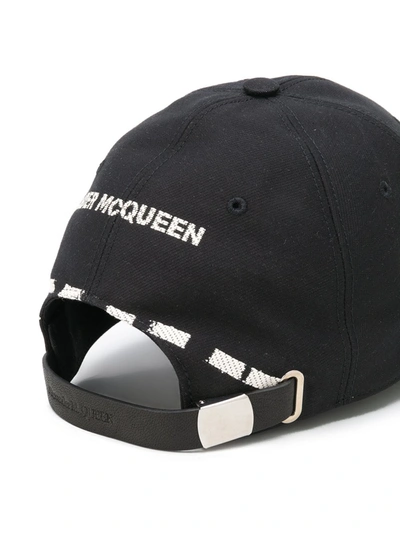 Shop Alexander Mcqueen Logo Print Baseball Cap In Black