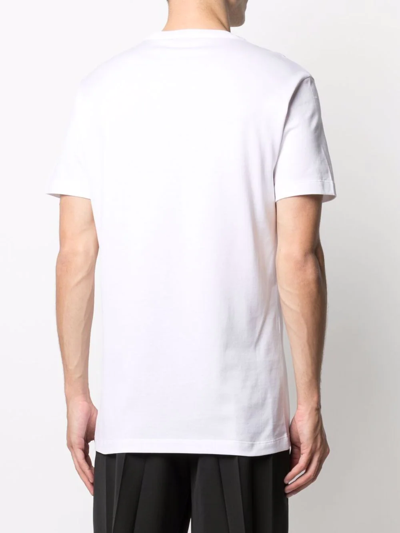 Shop Versace Logo-print Slim-fit T-shirt In Weiss