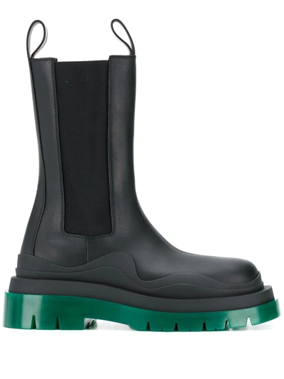 Bottega Veneta Vegetal Calfskin Boots Black Green Modesens