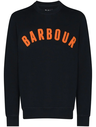 Shop Barbour Prep-logo Crew-neck Sweatshirt In Blue