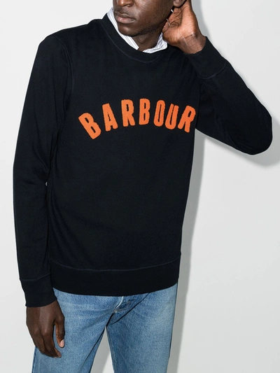 Shop Barbour Prep-logo Crew-neck Sweatshirt In Blue