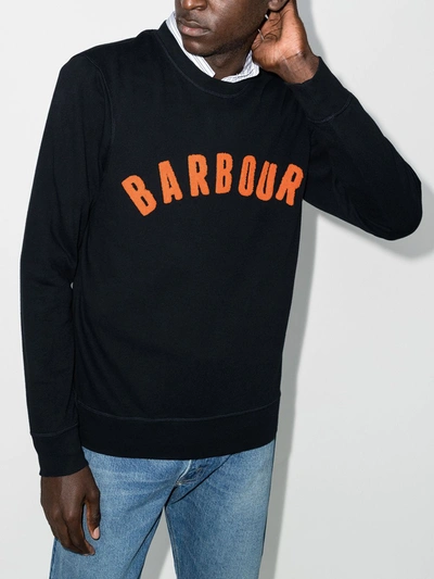 Barbour Prep-logo Crew-neck Sweatshirt In Blue