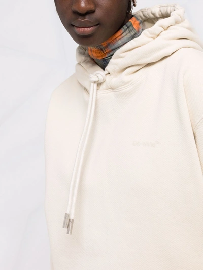 Shop Off-white Diag-print Hoodie In Nude