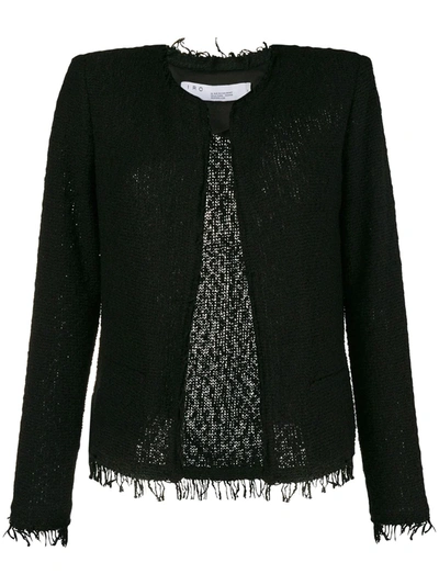 Shop Iro Frayed Tweed Jacket In Black