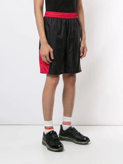 Shop A Bathing Ape Contrast-panel Track Shorts In Black