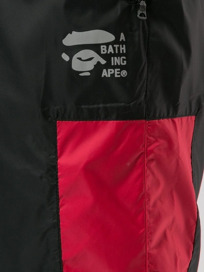 Shop A Bathing Ape Contrast-panel Track Shorts In Black