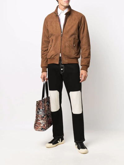 Baracuta Brown Leather Outerwear Jacket In Braun