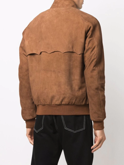 Baracuta Brown Leather Outerwear Jacket In Braun