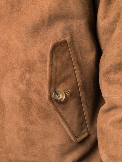 Baracuta Brown Leather Outerwear Jacket In Braun