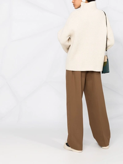 Shop Marni Tailored Wide-leg Trousers In Brown