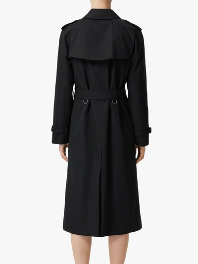 Shop Burberry Waterloo Heritage Double-breasted Trench Coat In Black