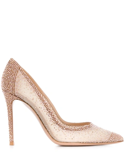Shop Gianvito Rossi Embellished Pumps In Pink