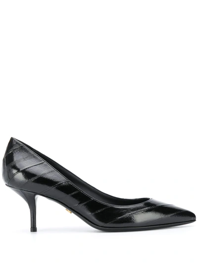 Shop Dolce & Gabbana Pointed-toe Leather Pumps In Black