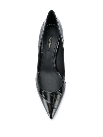 Shop Dolce & Gabbana Pointed-toe Leather Pumps In Black