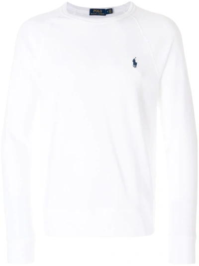 Polo Ralph Lauren Spa Terry Fleece Crew Neck Sweatshirt In White | ModeSens