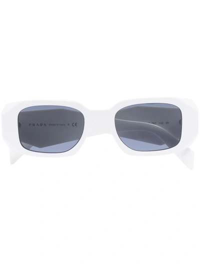 Shop Prada Symbole Geometric-frame Sunglasses In White