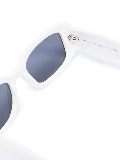 Shop Prada Symbole Geometric-frame Sunglasses In White