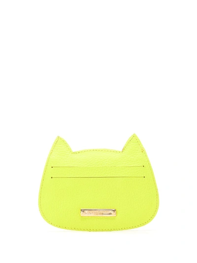 Sarah Chofakian Cat Card-holder In Green