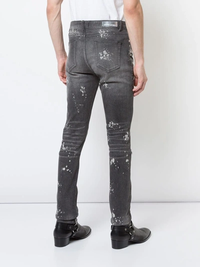 Shop God's Masterful Children Ripped Embroidered Slim-fit Jeans In Black