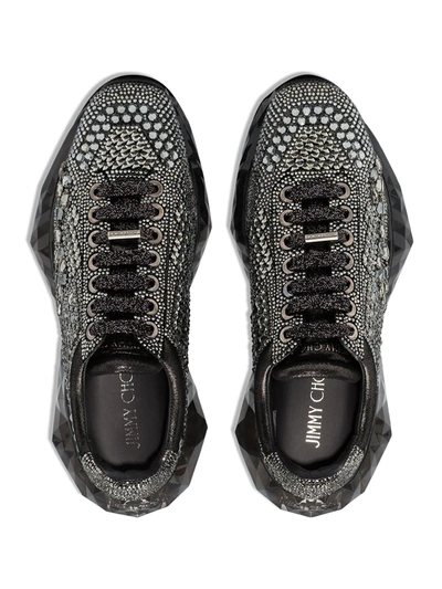 Shop Jimmy Choo Diamond Crystal Embellished Sneakers In Black