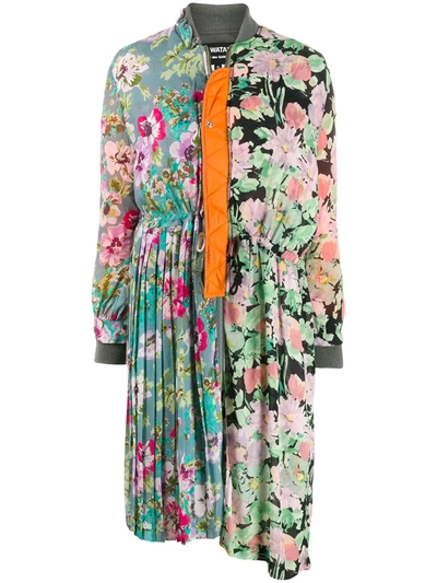 Shop Junya Watanabe Floral Print Coat In Black