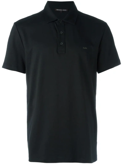 Michael Kors Logo Embroidered Polo Shirt In Black