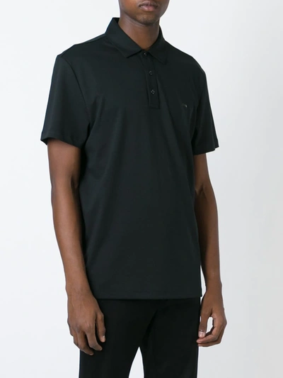 Michael Kors Logo Embroidered Polo Shirt In Black