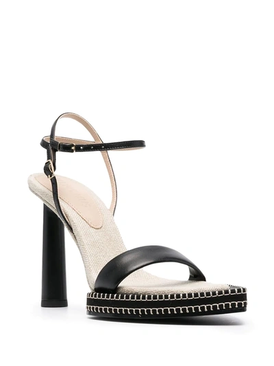 Shop Jacquemus Pointed-toe Leather Sandals In Black