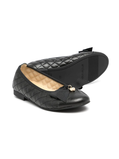 ANDANINES BOW DETAIL QUILTED BALLERINAS 