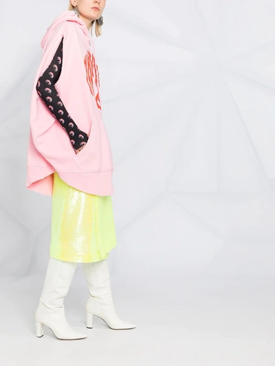 Shop Mm6 Maison Margiela Oversize Sleeveless Hoodie In Pink