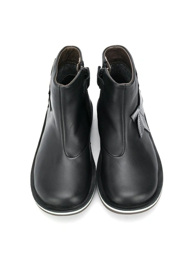 Shop Camper Star Appliqué Leather Boots In Black